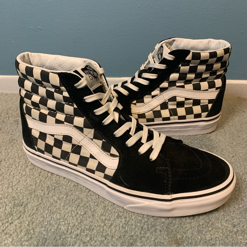 Vans Off the Wall Sneakers Shoes Size M7.5  W9 Checkered Black & White Preowned